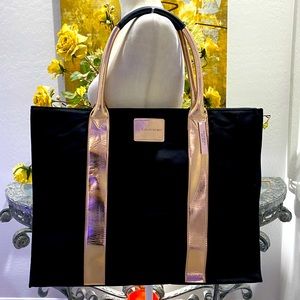 Victoria’s Secret black and metallic ose gold color bag NWT